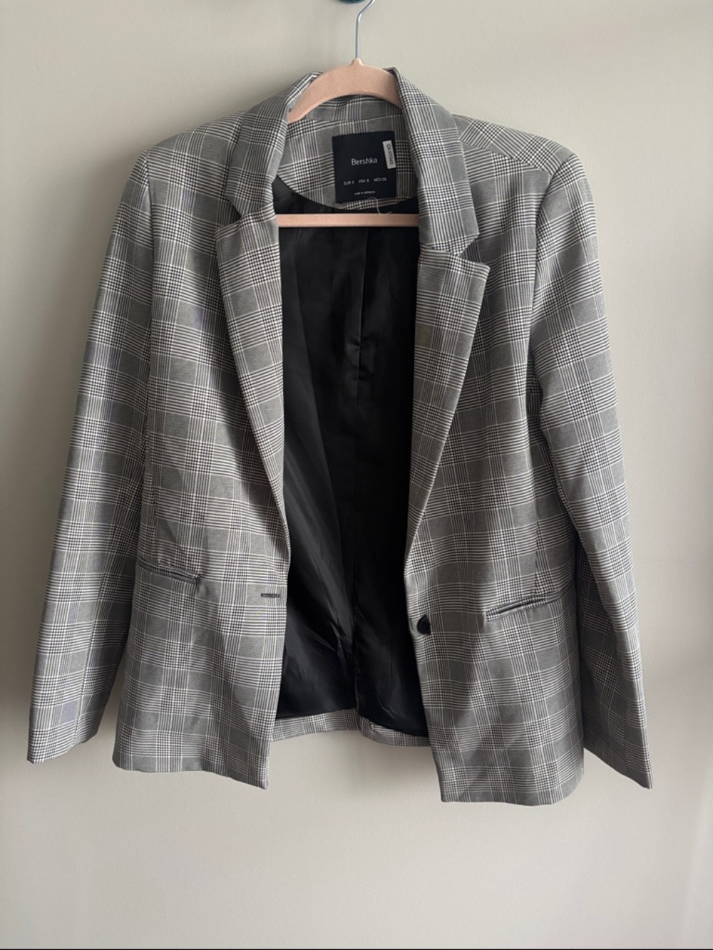 Grey Plaid Blazer size S